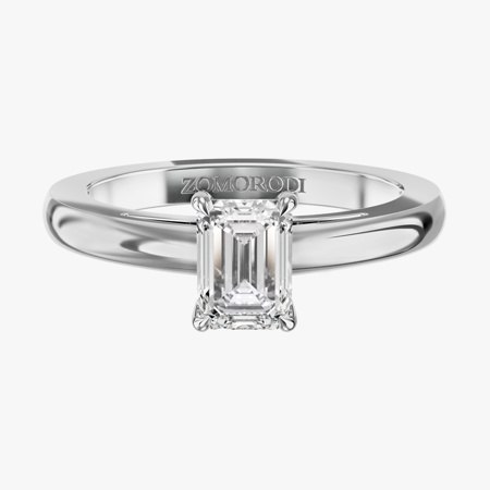Noble Emerald-Cut Wedding Ring